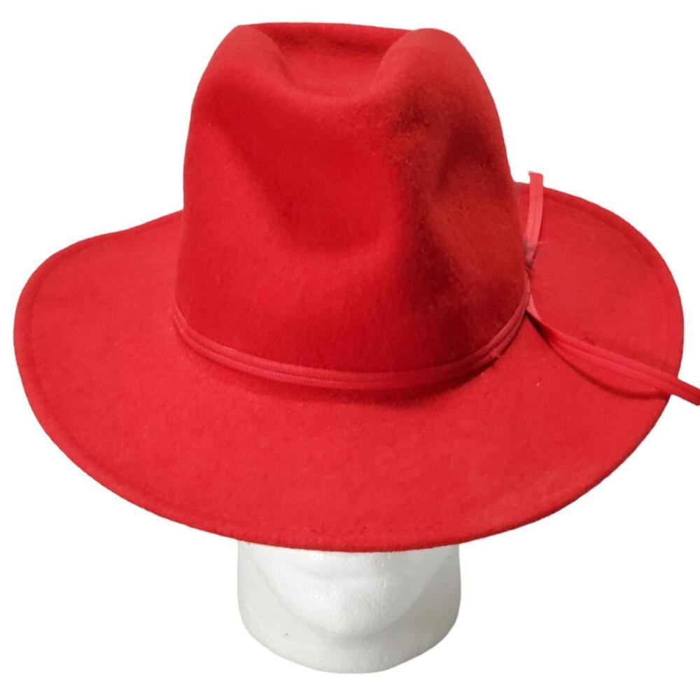 VTG Rockmount Ranch Wear Cowboy Cowgirl Hat 100% Wool Red Style 2000 Size Large